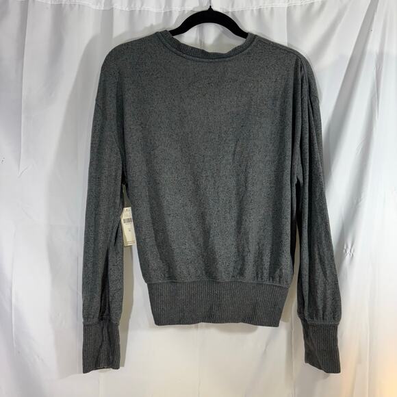 Anthropologie Rocio Surplice Top Gray Medium Draped V-Neck Blouse - Picture 3 of 6